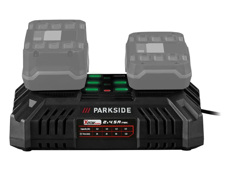 PARKSIDE® Chargeur de batterie double PDSLG 20 B. 2 x 4.5 A. 20 V