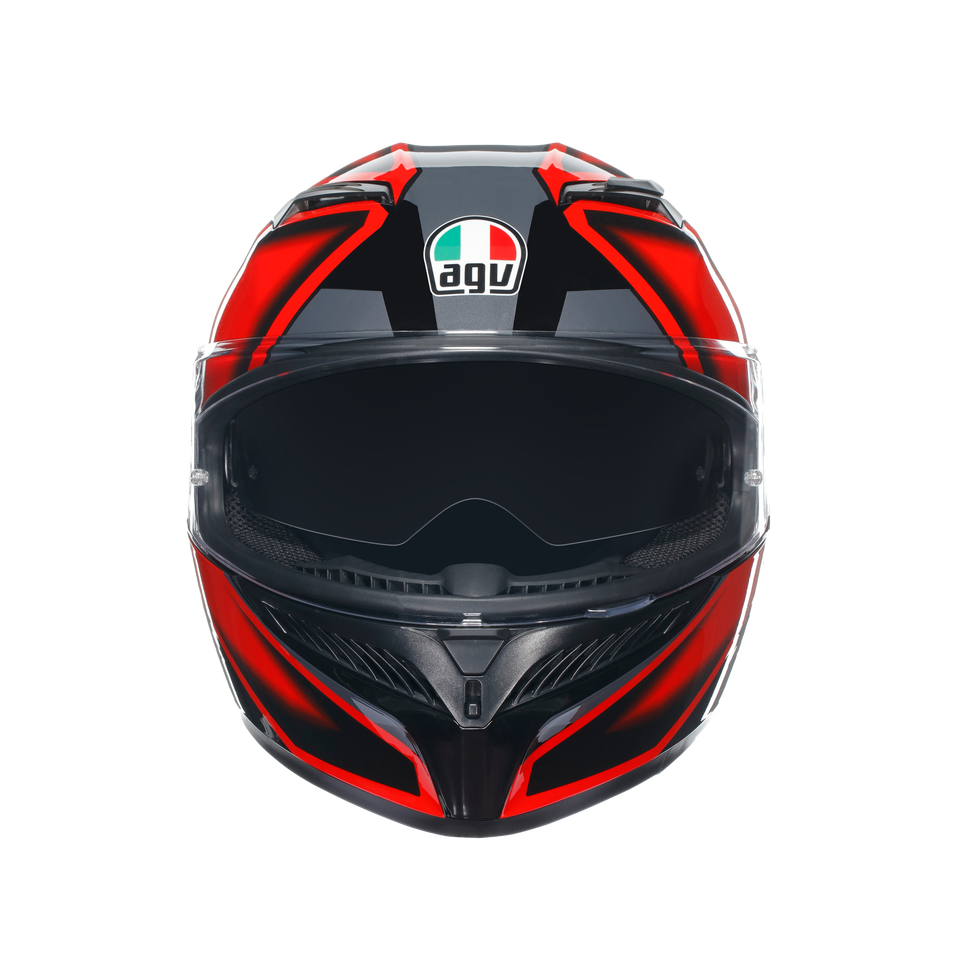 K3 COMPOUND BLACK/RED - MOTORBIKE FULL FACE HELMET E2206
