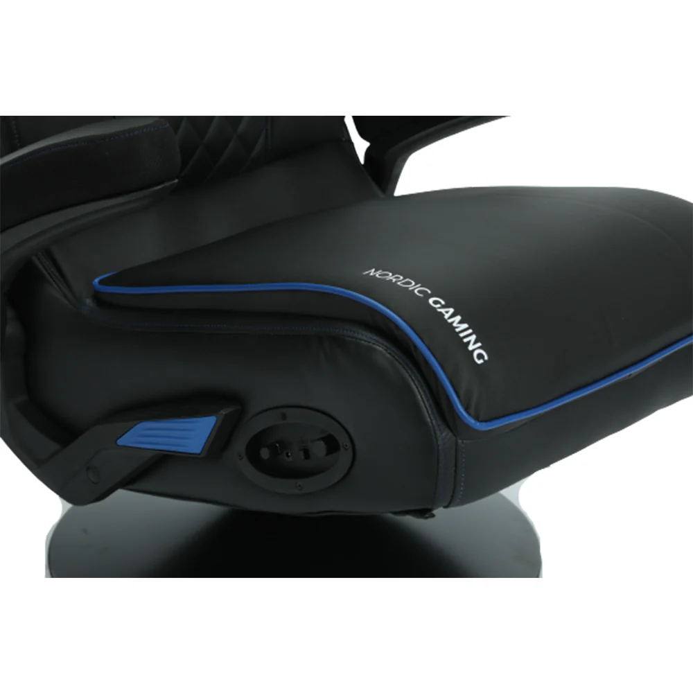 Nordic Gaming Cinema Chair Blau Schwarz Gamer Stuhl – PU-Leder – integriertes Musiksystem