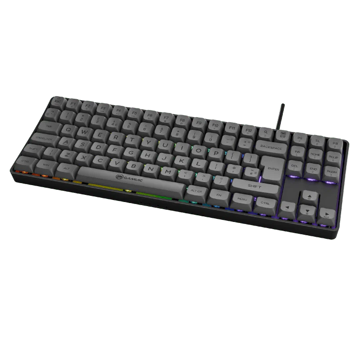 Gamiac TKL90G - Grå/Sort - TKL Tastatur - Blå Switch