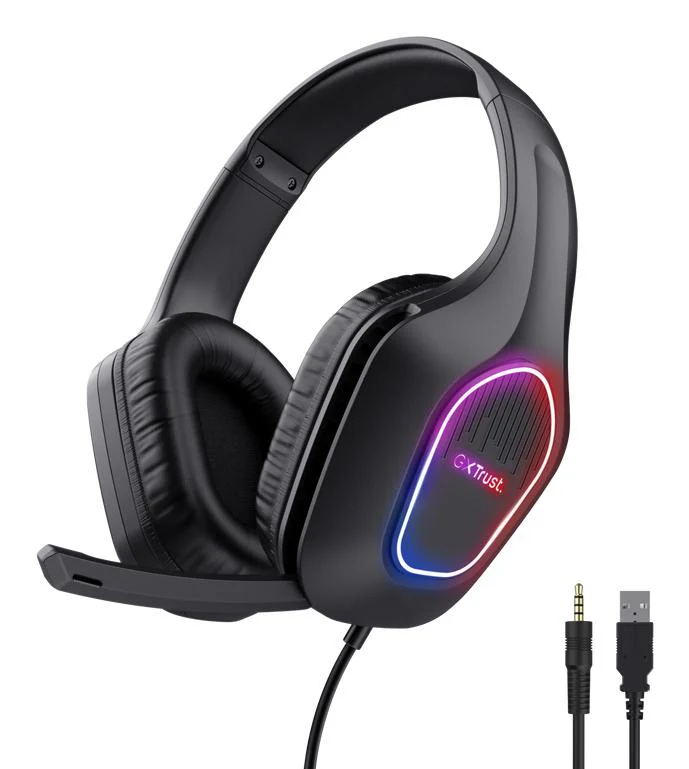 TRUST GXT416 ZIROX LED HEADSET - SORT