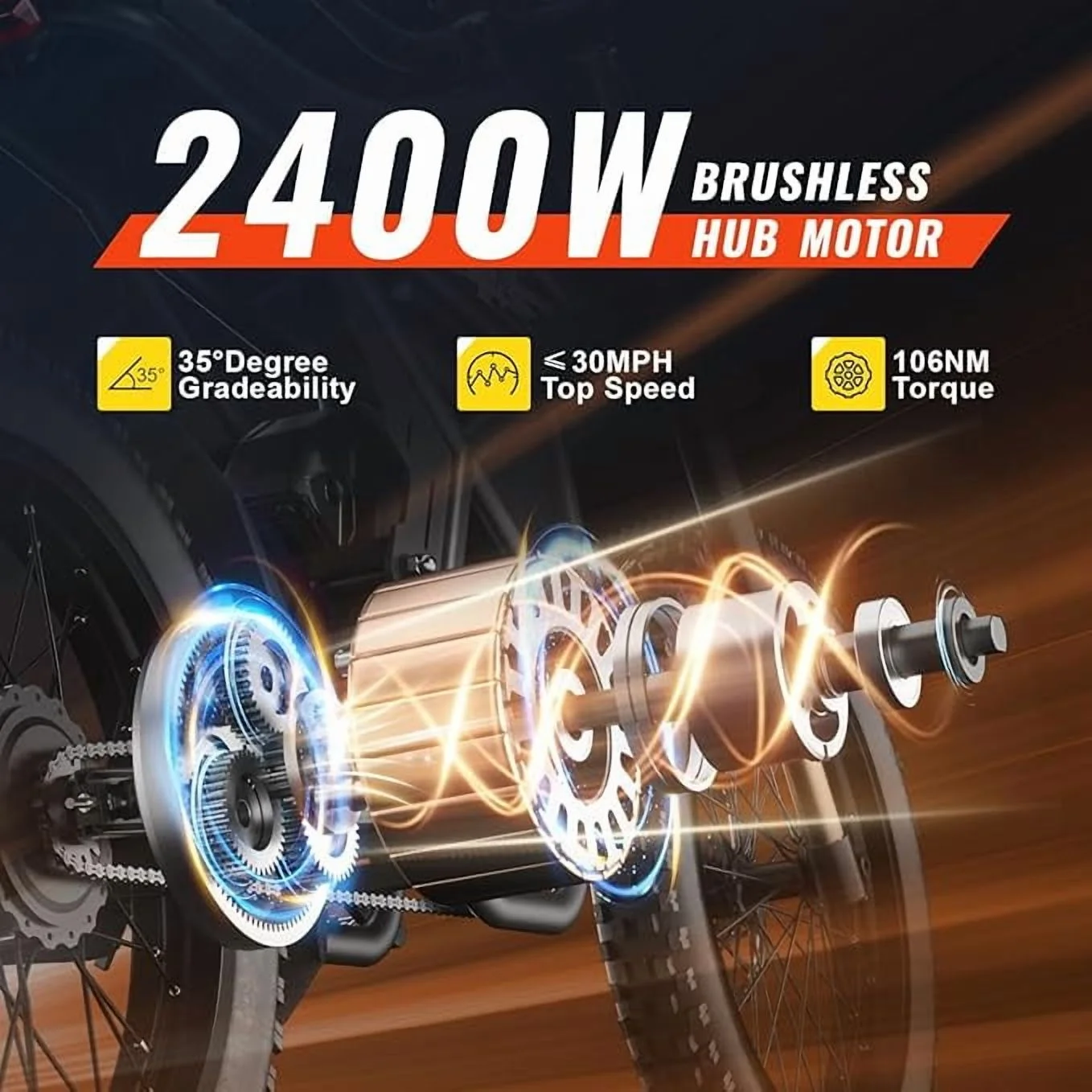 Riding'Times 2400W 48V Electric Dirt Bike for Adults Ridingtimes GT73,brushless Hub Motor,18.2AH*2 Electric BIKE with 25