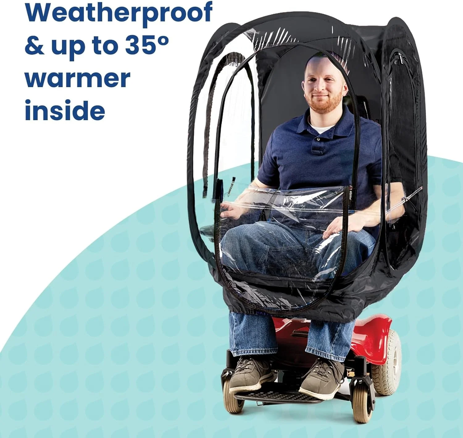 ®   WeatherPod ®   ChairPod ®   - 1 Person Wearable Pod for Wheelchairs, Folding Chairs, Camping Chairs, Offers Protection from The Wind, Rain, and Cold - Chair Tent for Sports