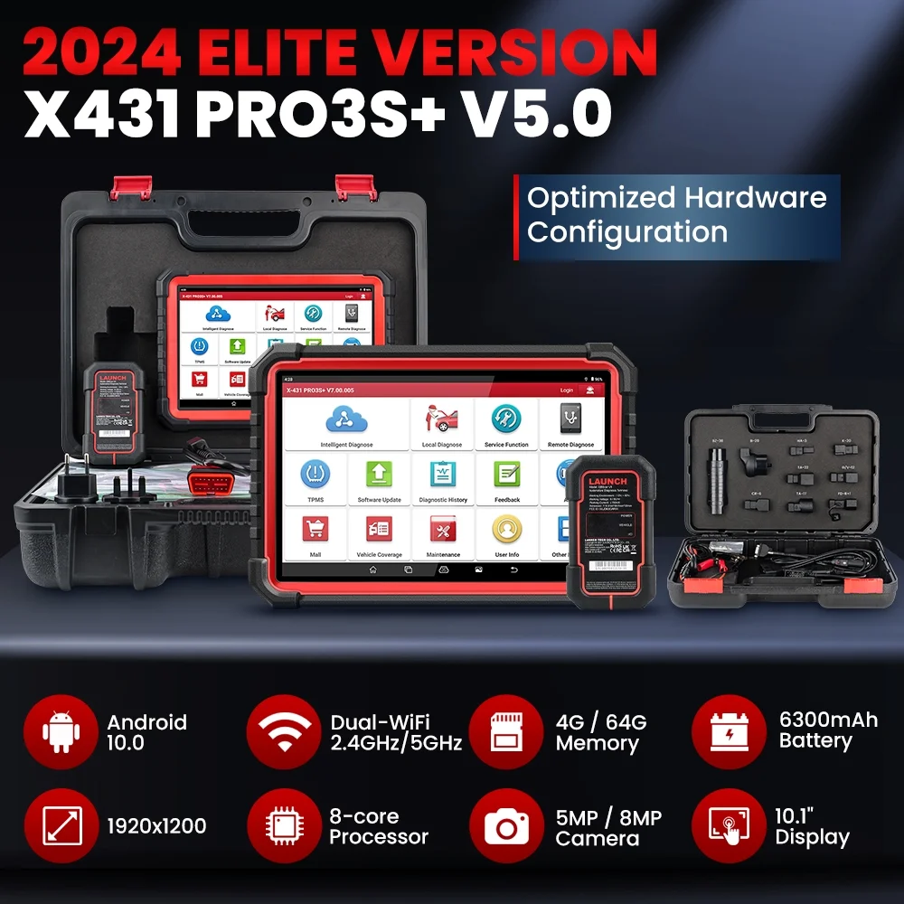 LAUNCH X431 PRO3S+ Car Diagnostic Scan Tool with Online Coding, 36+ Services, VAG Guide, AutoAuth for FCA SGW,CAN FD Connector, 2 Years Free Update